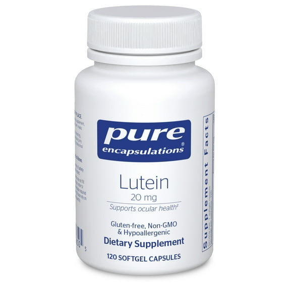 Pure Encapsulations Lutein 20 mg | Hypoallergenic Antioxidant Support for Healthy Visual Function | 120 Softgel Capsules