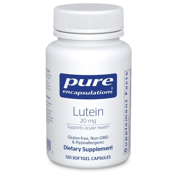 Pure Encapsulations Lutein 20 mg | Hypoallergenic Antioxidant Support for Healthy Visual Function | 120 Softgel Capsules
