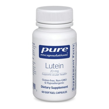 Pure Encapsulations Lutein 20 mg | Hypoallergenic Antioxidant Support for Healthy Visual Function | 60 Softgel counts