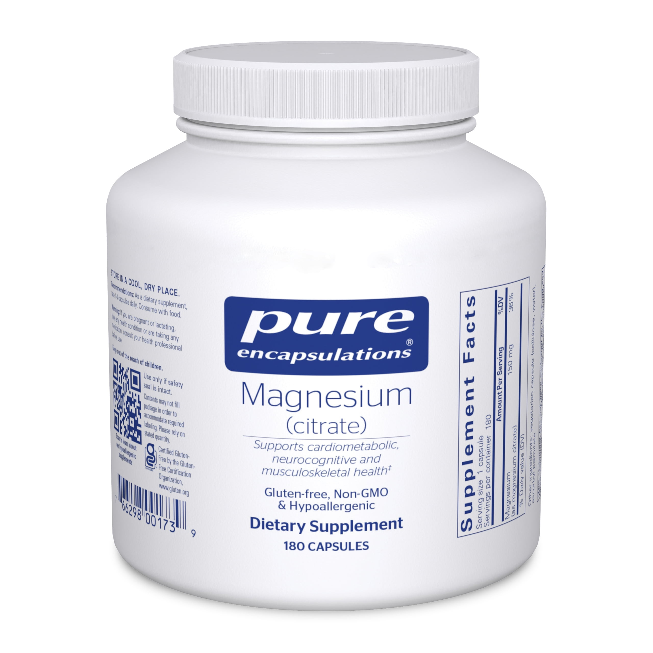 Pure Encapsulations Magnesium (Citrate) Supplement for Sleep, Heart