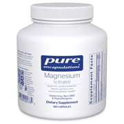 Pure Encapsulations Magnesium Citrate - Supplement for Sleep, Heart Health, Cognitive Health, Bone Health, Energy, Muscles, and Metabolism* - With Premium Magnesium - 180 Capsules