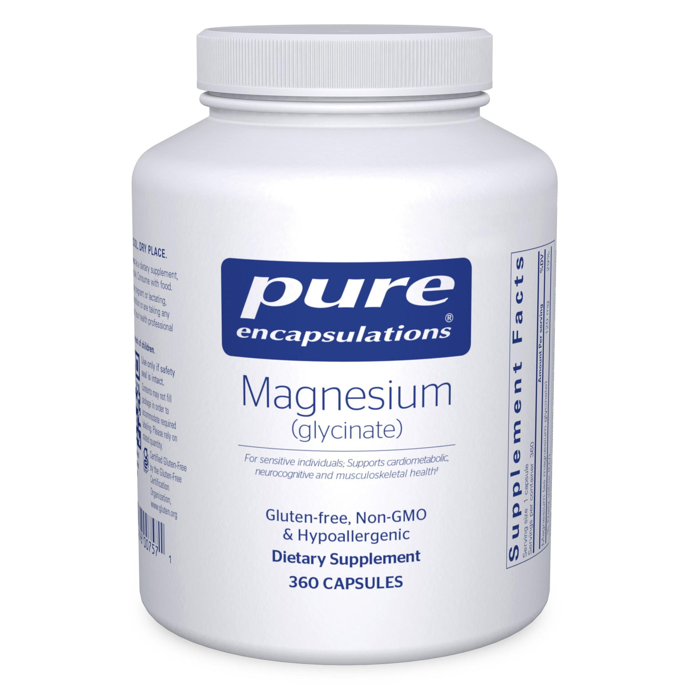 Pure Encapsulations Magnesium (Glycinate) - Supplement to Support Stress Relief, Sleep, Heart Health, Nerves, Muscles, and Metabolism* - With Magnesium Glycinate - 360 Capsules