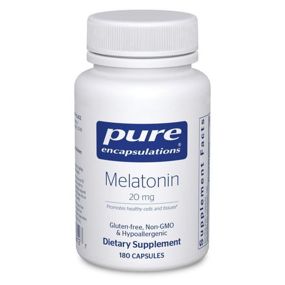 Pure Encapsulations Melatonin 20 mg | Supplement to Support Natural Sleep Cycles, Cells, and Tissues* | 180 counts
