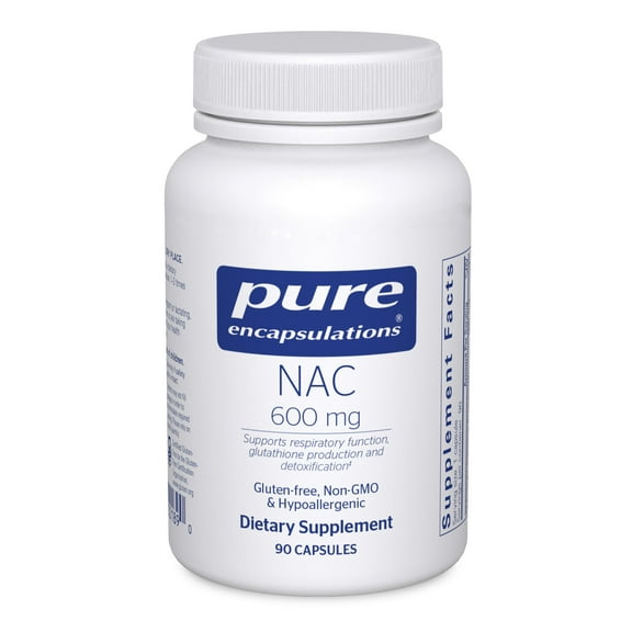 Pure Encapsulations NAC 600 mg - N-Acetyl Cysteine NAC Supplement for Lung Health & Immune Support, Liver Support & Antioxidants* - with Freeform N-Acetyl-L-Cysteine - 90 Capsules