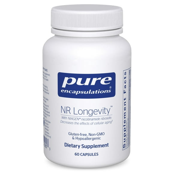 Pure Encapsulations NR Longevity - Supports Healthy Aging. Replenishment of NAD+ & Mitochondrial Function* - with NIAGEN - Gluten Free, Non-GMO, Hypoallergenic - 60 Capsules