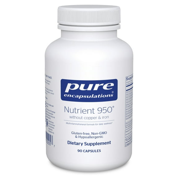Pure Encapsulations Nutrient 950 without Copper & Iron | Hypoallergenic Multi-vitamin/Mineral Formula for Optimal Health | 90 Capsules