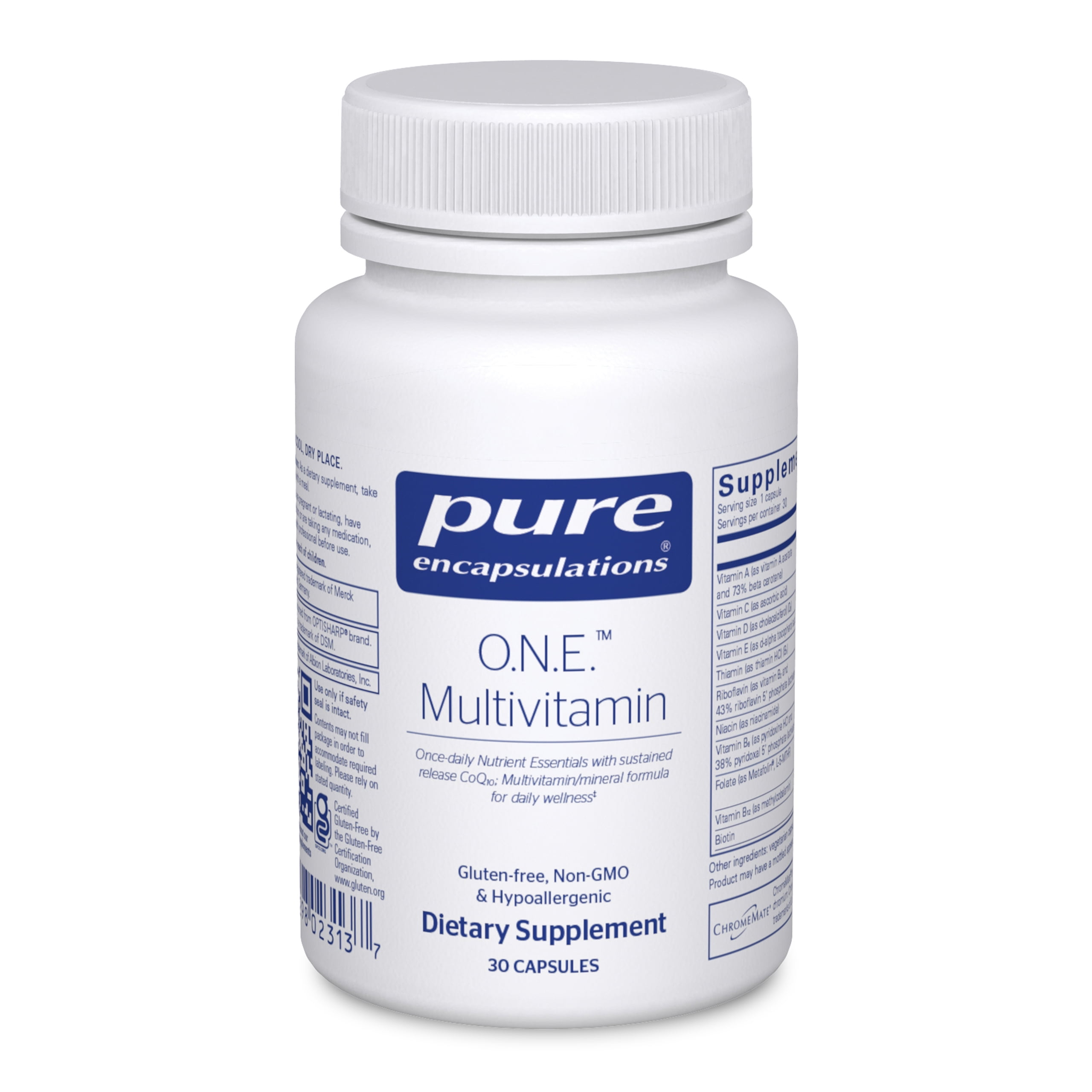 Pure Encapsulations O.N.E. Multivitamin | Once Daily Multivitamin with Antioxidant Complex Metafolin, CoQ10, and Lutein to Support Vision, Cognitive Function, and Cellular Health* | 30 counts