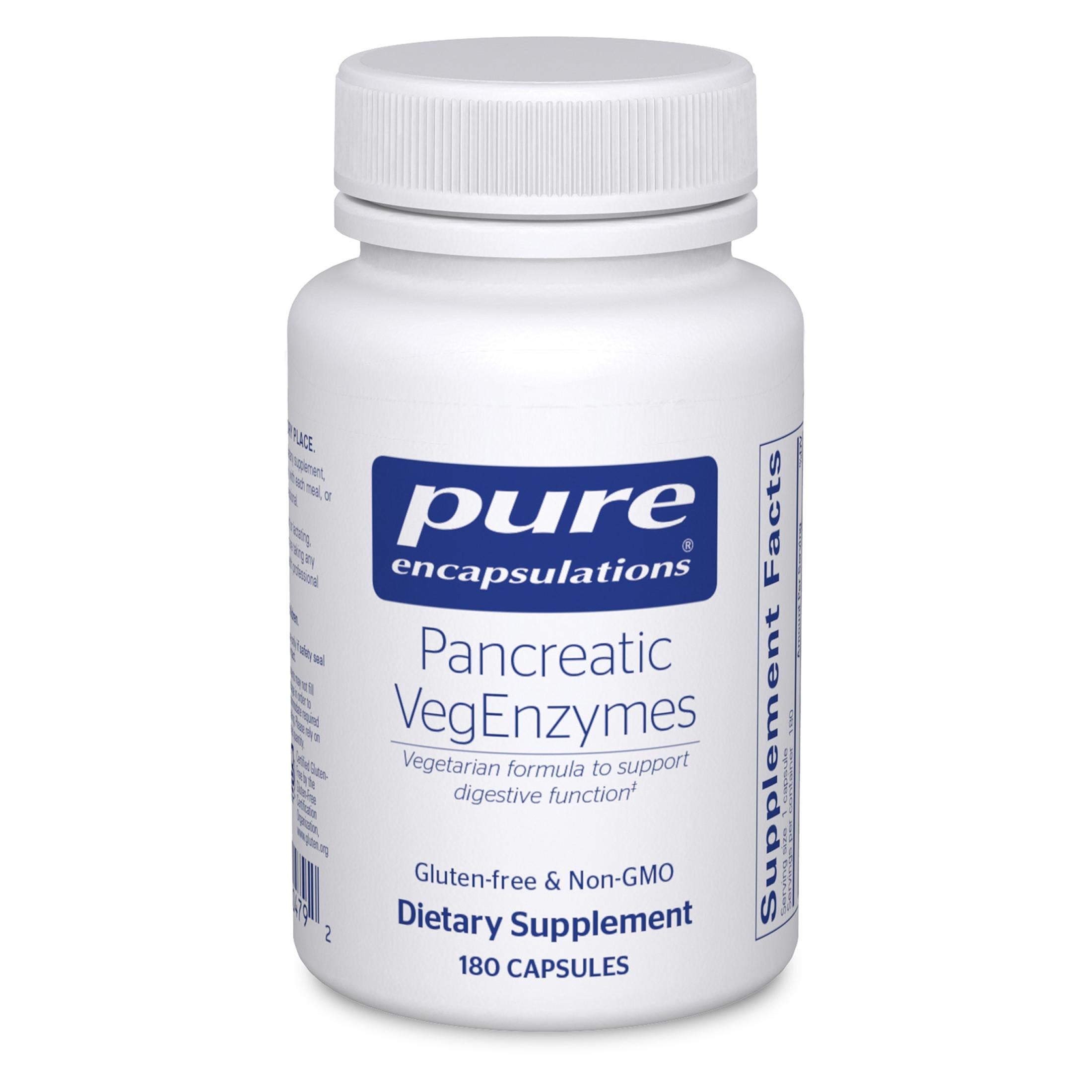 Pure Encapsulations Pancreatic VegEnzymes | Hypoallergenic Supplement for Carbohydrate, Lipid and Protein Digestion* | 180 Capsules