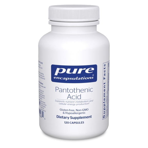Pure Encapsulations Pantothenic Acid | Hypoallergenic Supplement Supports Cellular Energy Production, Adrenal and Cardiovascular Health* | 120 Capsules