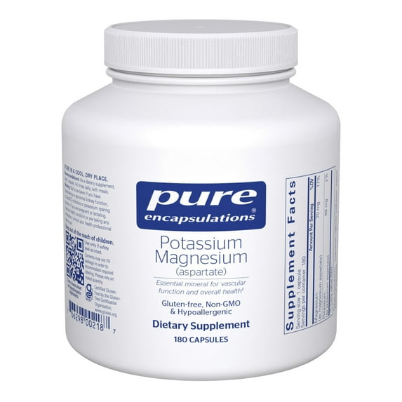 Pure Encapsulations Potassium Magnesium (Aspartate) | Supplement to Support Heart, Muscular, Bone, and Nerve Health* | 180 Capsules