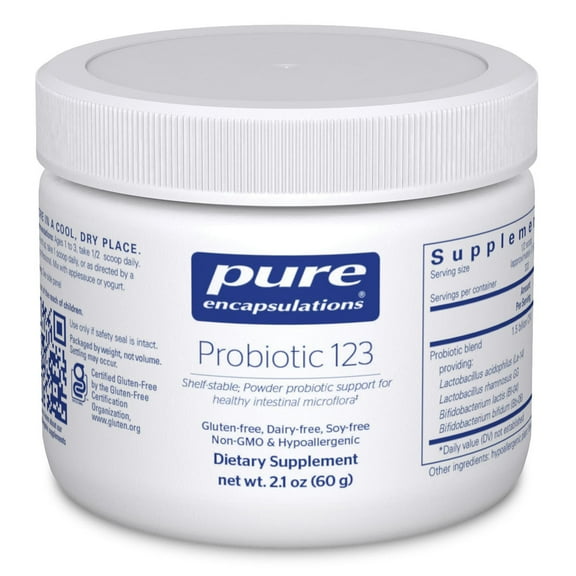 Pure Encapsulations Probiotic 123 | variantren's Probiotic Support for Healthy Intestinal Microflora* | 2.1 Ounces
