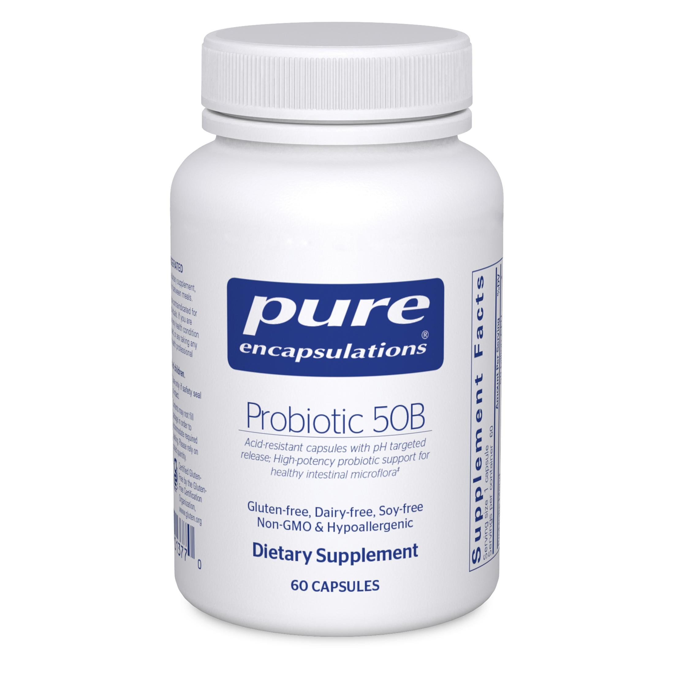 Pure Encapsulations Probiotic 50B - Digestive Health Probiotic - Immune Supplement - Acid-Resistant Capsules - Gluten Free & Non-GMO - 60 Capsules
