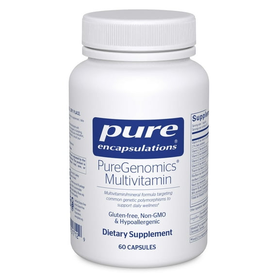 Pure Encapsulations PureGenomics Multivitamin - Supplement to Support Nutrient Requirements of Common Genetic Variations - With Vitamin A,B,C,D,E, K & Minerals - 60 Capsules