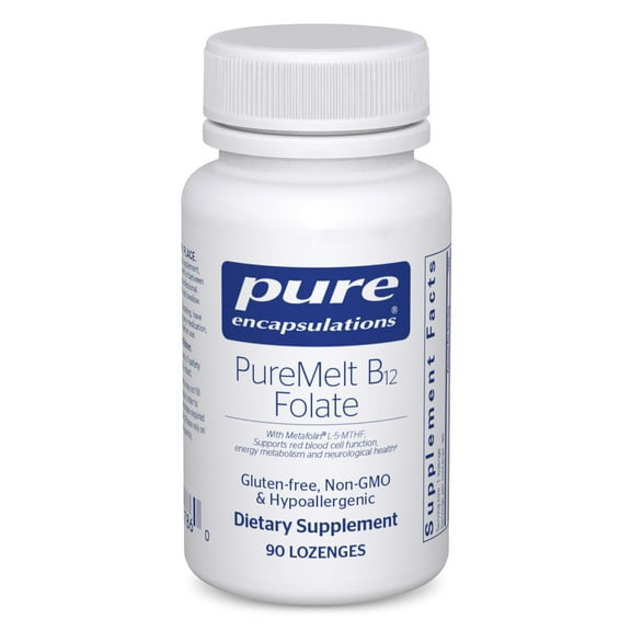 Pure Encapsulations PureMelt B12 Folate - Active B Vitamin with L-5-MTHF - Metabolism Support & Red Blood Cell Function* - Non-GMO & Vegan - 90 Lozenges