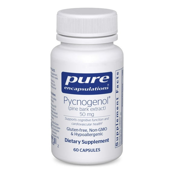 Pure Encapsulations Pycnogenol (Pine Bark Extract) 50 mg | Hypoallergenic Supplement to Support Cognitive Function and Cardiovascular Health | 60 Capsules