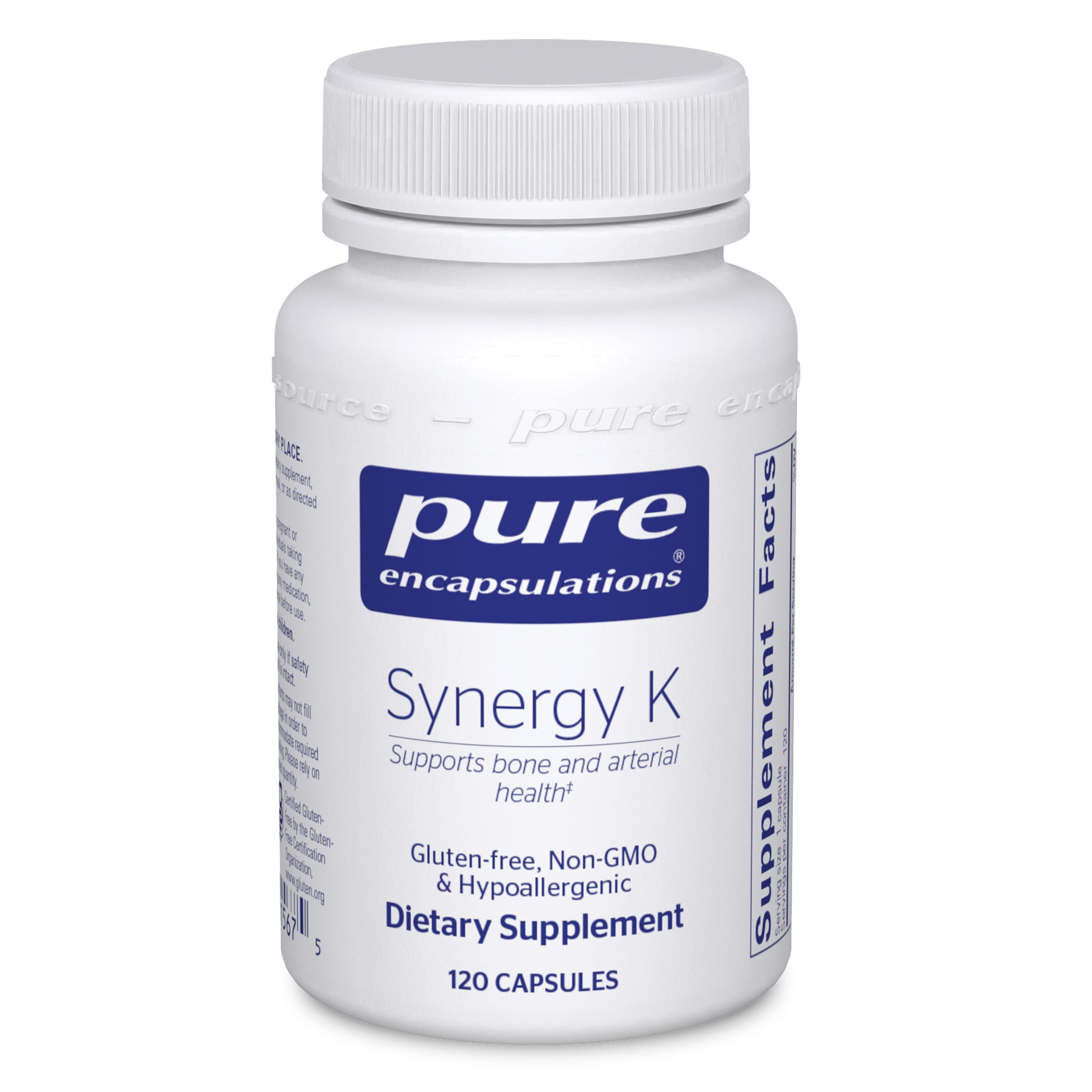 Pure Encapsulations Synergy K Supplement with Vitamin K1, K2, and D3