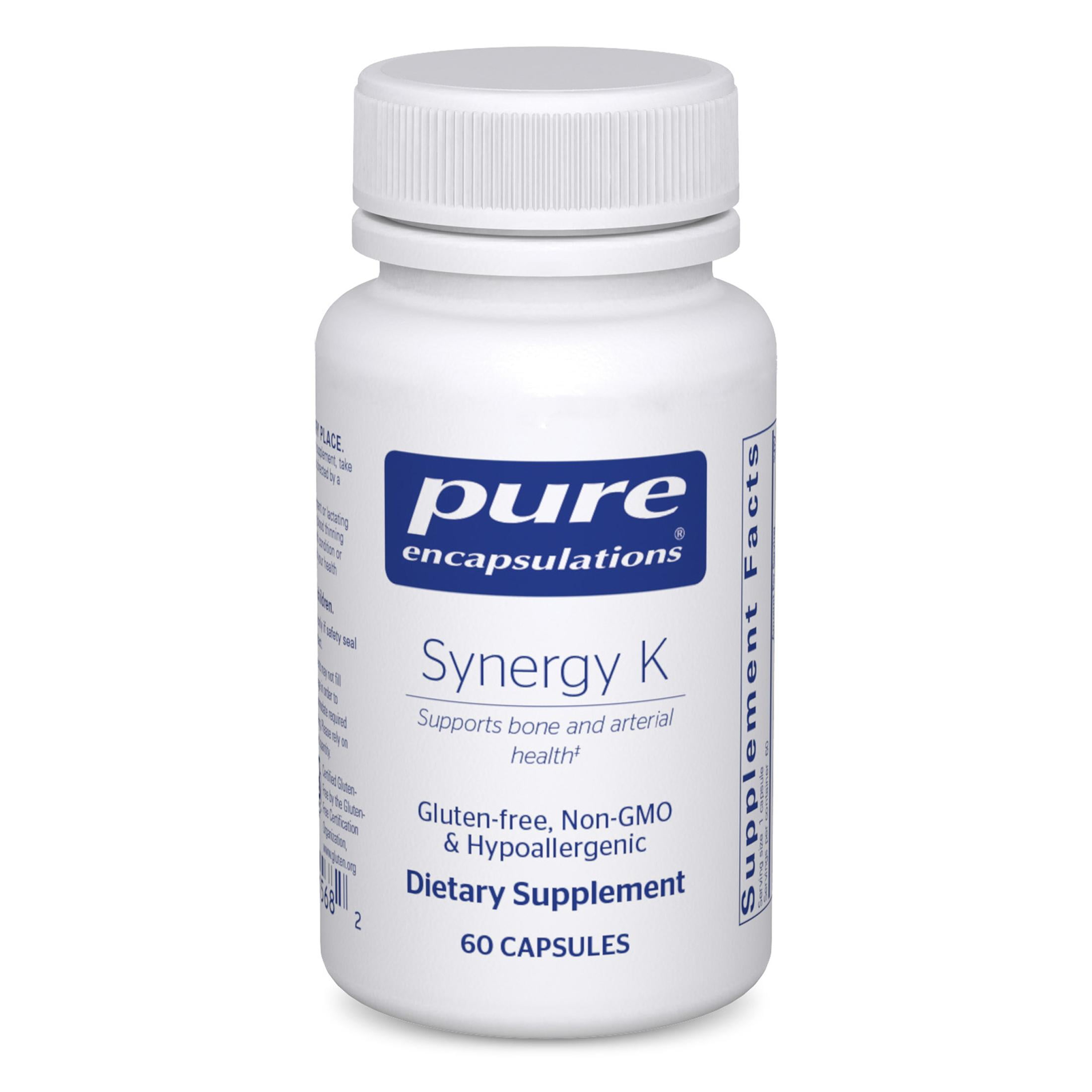 Pure Encapsulations Synergy K - With Vitamin K1, K2 & D3 - Supports Bones, Blood Vessels, Vascular Elasticity & Calcium Utilization* - Includes Cholecalciferol - Gluten Free & Non-GMO - 60 Capsules