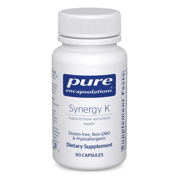 Pure Encapsulations Synergy K - With Vitamin K1, K2 & D3 - Supports Bones, Blood Vessels, Vascular Elasticity & Calcium Utilization* - Includes Cholecalciferol - Gluten Free & Non-GMO - 60 Capsules