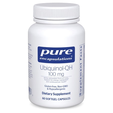 Pure Encapsulations Ubiquinol-QH - 100 mg CoQ10 - Supports Energy Metabolism & Heart Health* - Coenzyme Antioxidants Supplement - Non-GMO - 60 Softgel Capsules