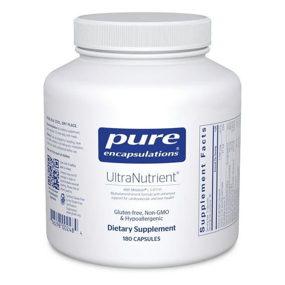 Pure Encapsulations UltraNutrient - Minerals & Multivitamins - Supports Liver & Heart Health* - Supplement for Antioxidants - With Vitamin C, CoQ10 & More - Gluten Free - 180 Capsules