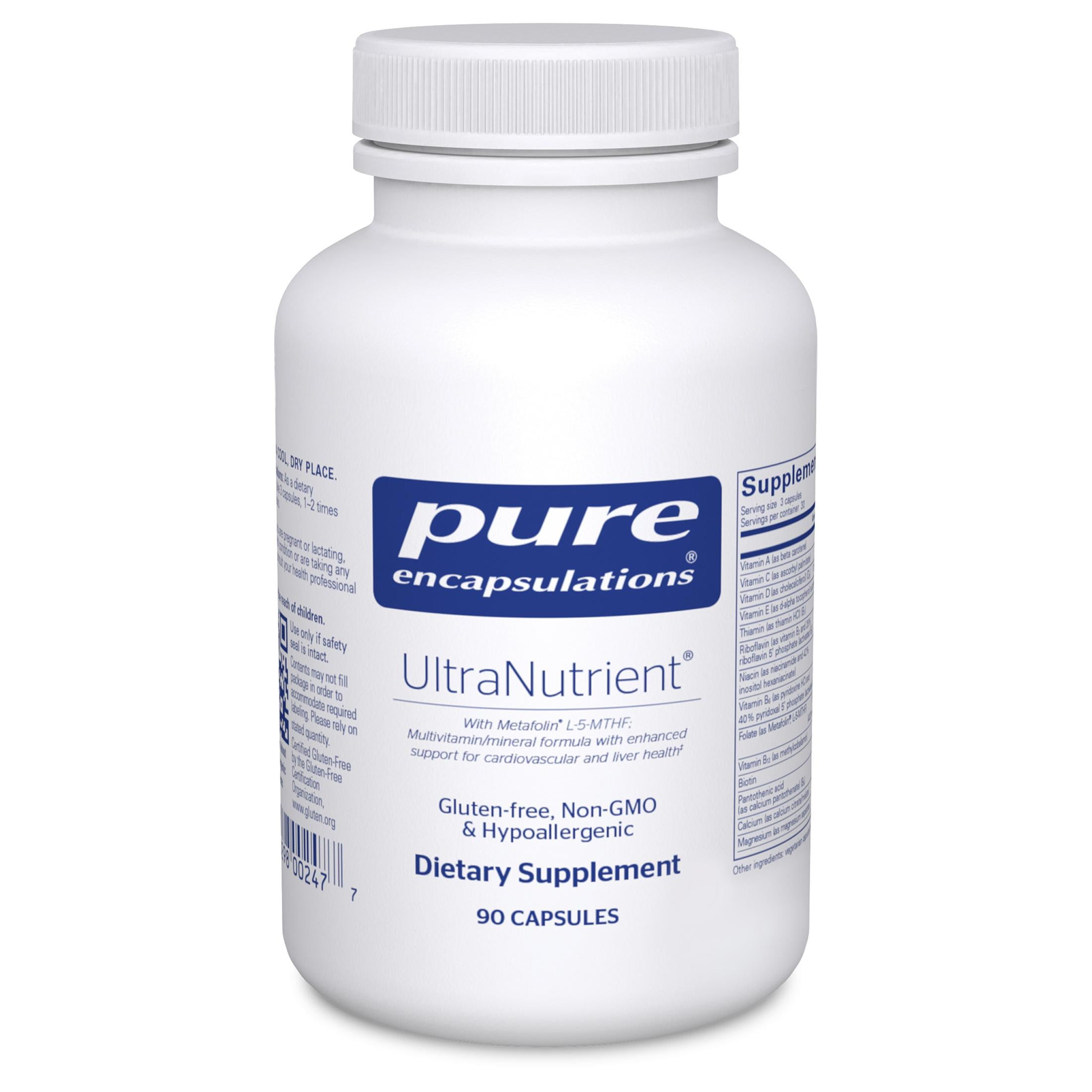 Pure Encapsulations UltraNutrient - Minerals & Multivitamins - Supports Liver & Heart Health* - Supplement for Antioxidants - With Vitamin C, CoQ10 & More - Gluten Free - 90 Capsules