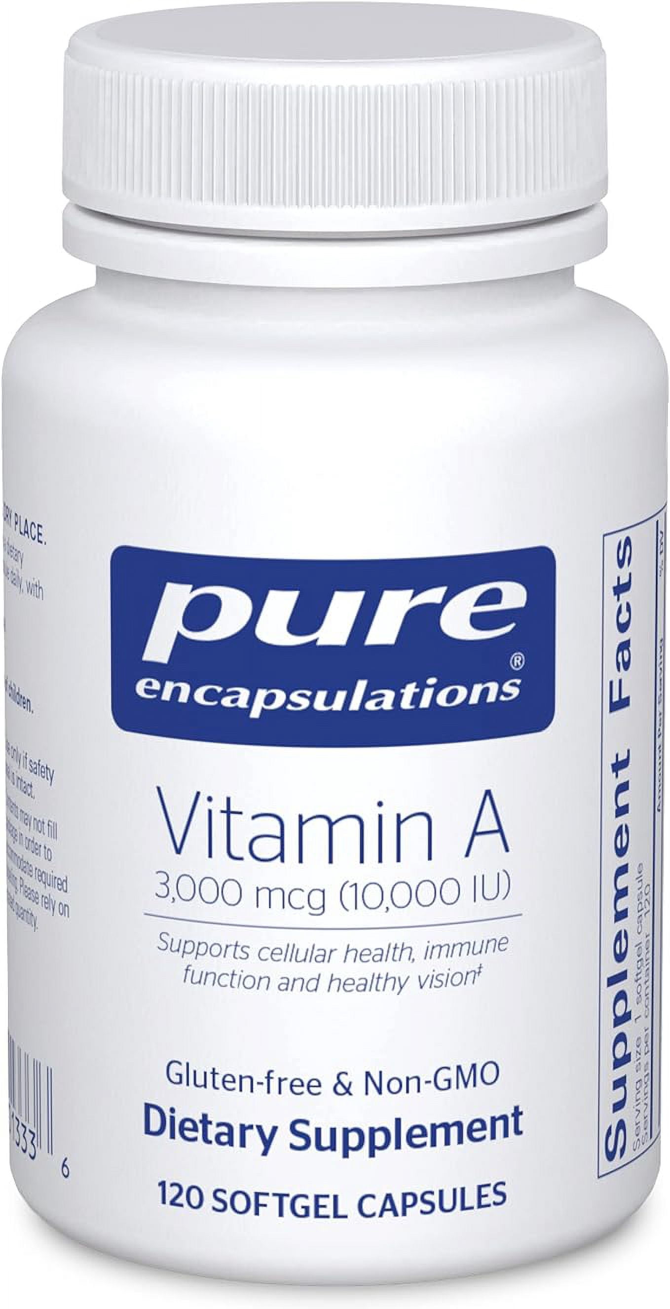 Pure Encapsulations Vitamin A 10,000 IU from Cod Liver Oil Supports