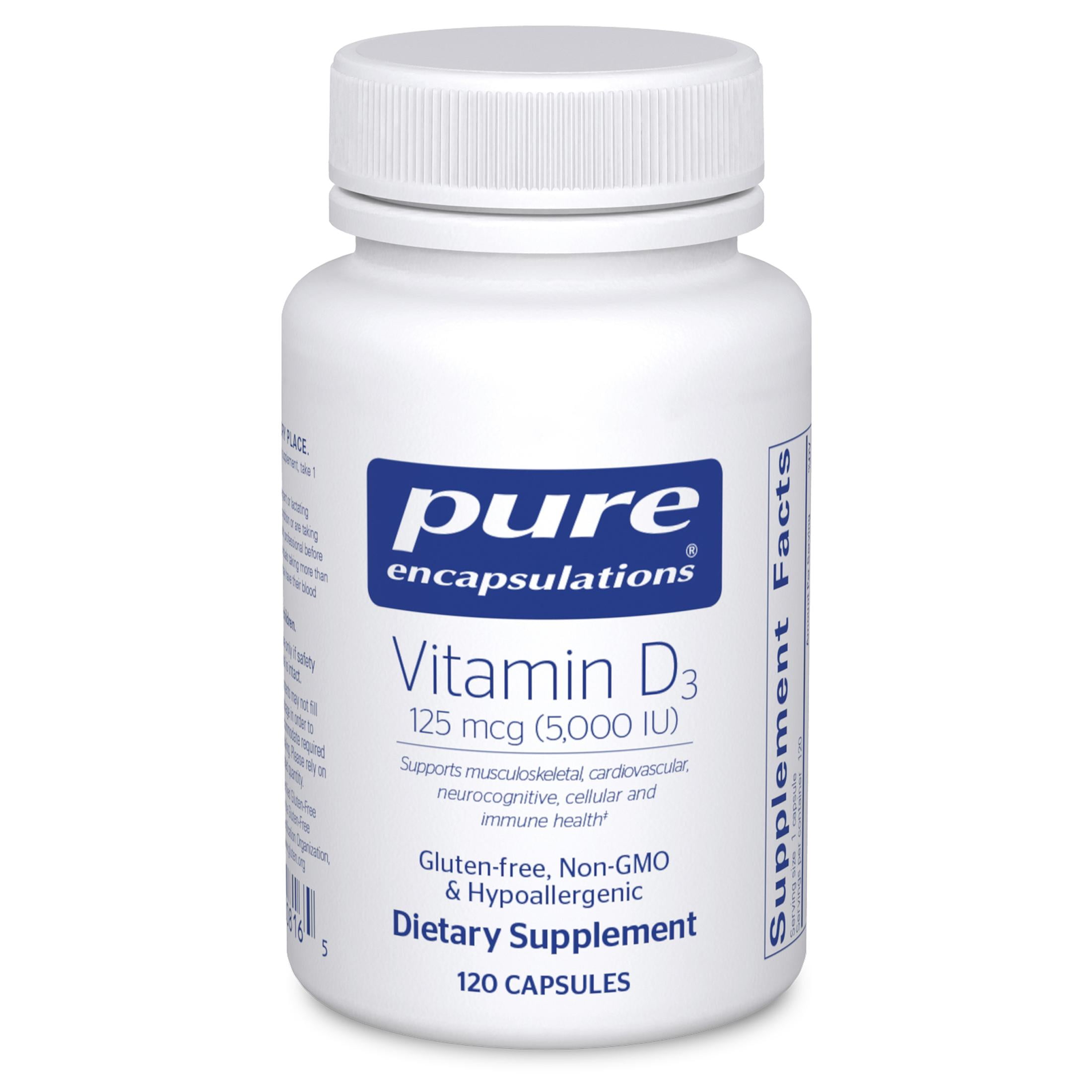 Pure Encapsulations Vitamin D3, Bone, Heart & Immune Support*, 120 Count