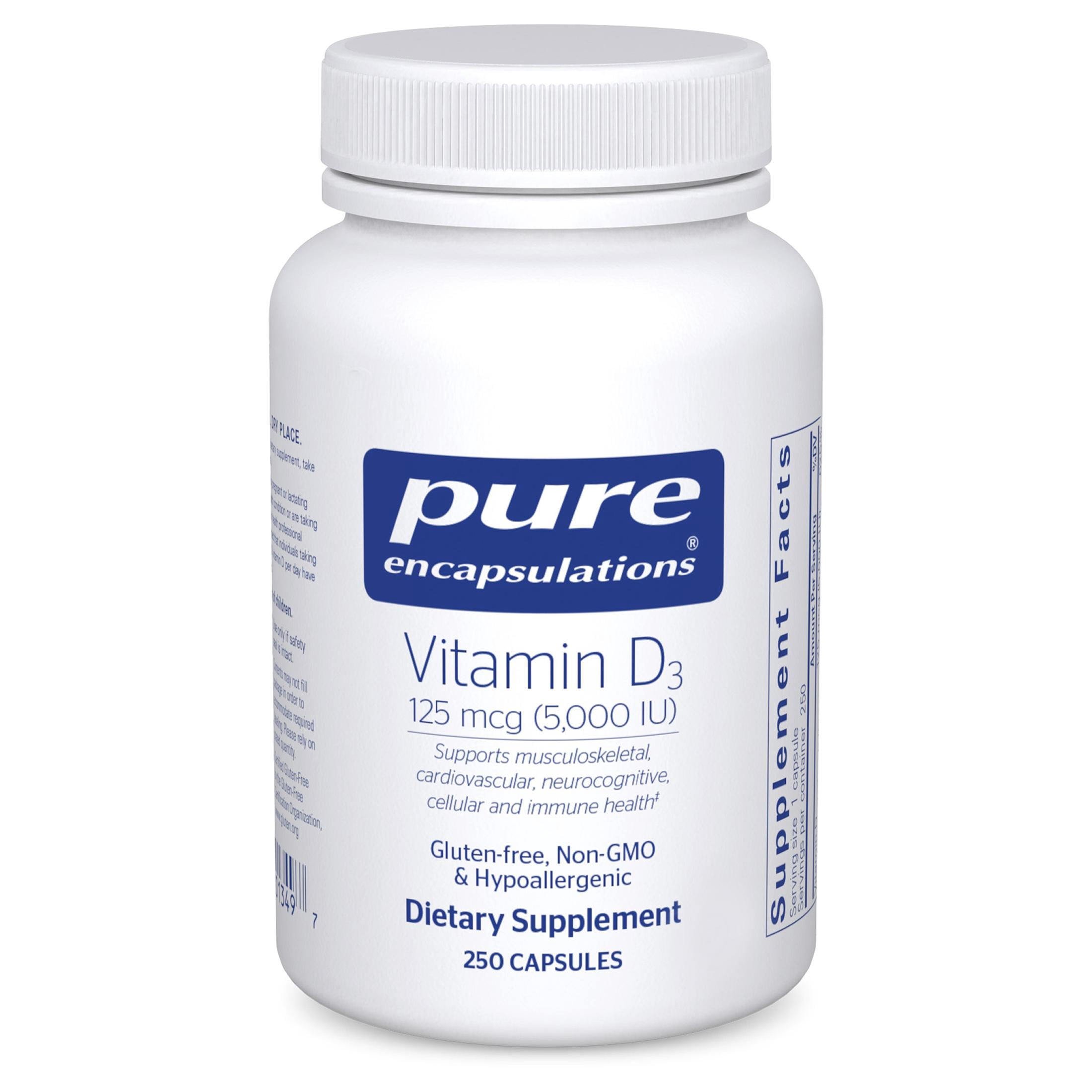Pure Encapsulations Vitamin D3, Bone, Heart & Immune Support*, 250 Count