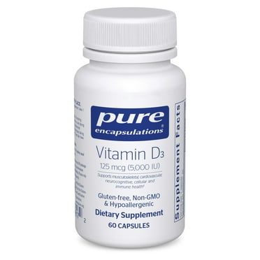 Pure Encapsulations Vitamin D3 125 mcg (5,000 IU) | Supplement to Support Bone, Joint, Breast, Heart, Colon and Immune Health* | 60 counts