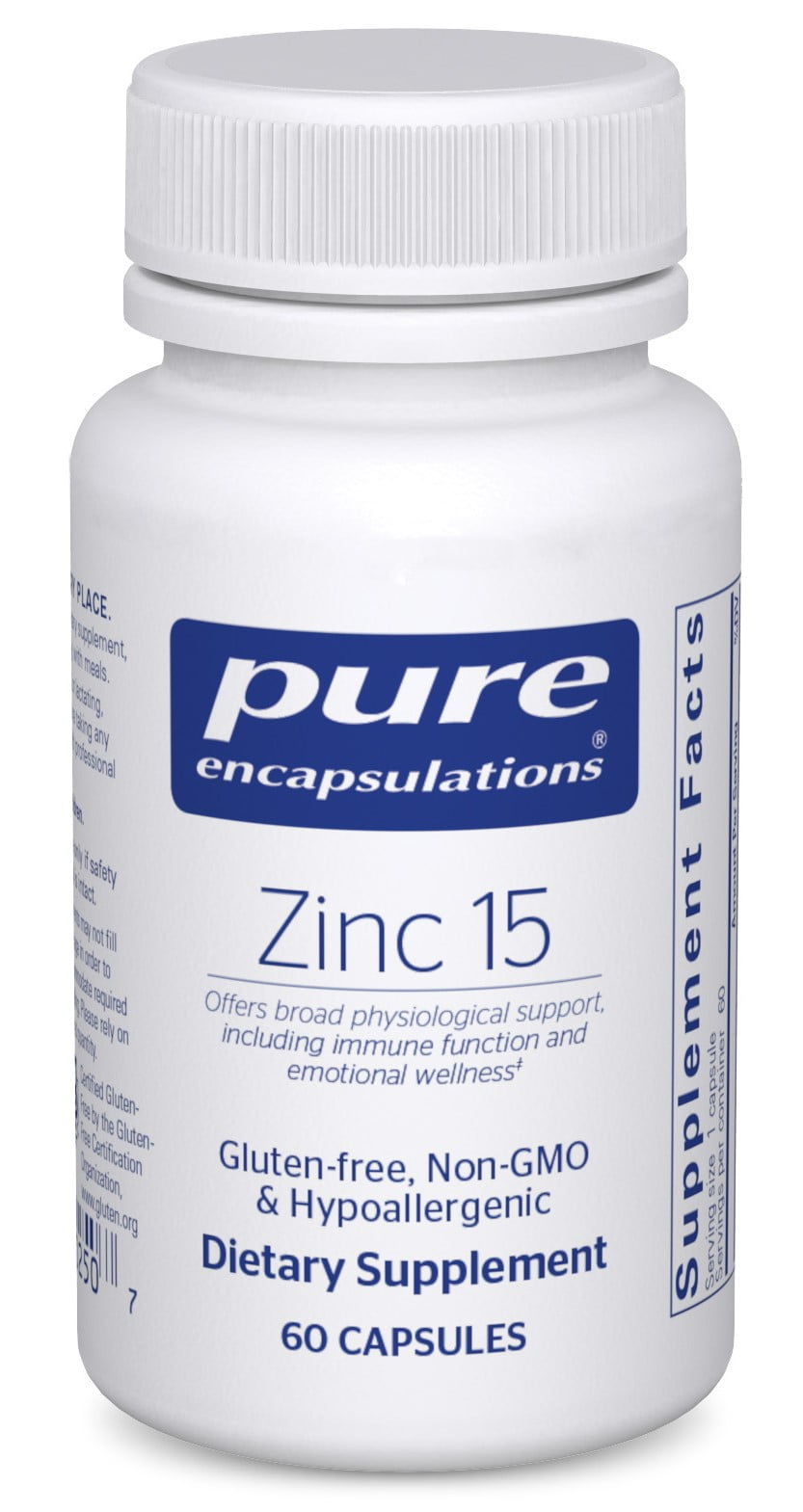 Pure Encapsulations Zinc 15 mg Zinc Picolinate Supplement for Immune