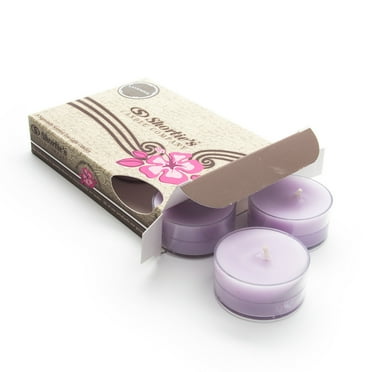 Pure English Lavender Tealight Candles - Highly Scented with Essential & Natural Oils - 6 Purple Premium Scented Tea Lights - Shortie's Candle Company
