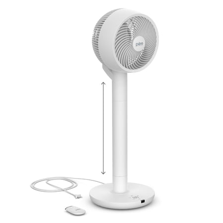 Pure Enrichment 2-in-1 Circulating Floor & Desk Fan - Oscillating Pedestal Fan, 24 Speeds, Adjustable Height, Sleep Mode, & Remote Control - Warm or Cold Air Circulator for Home or Office