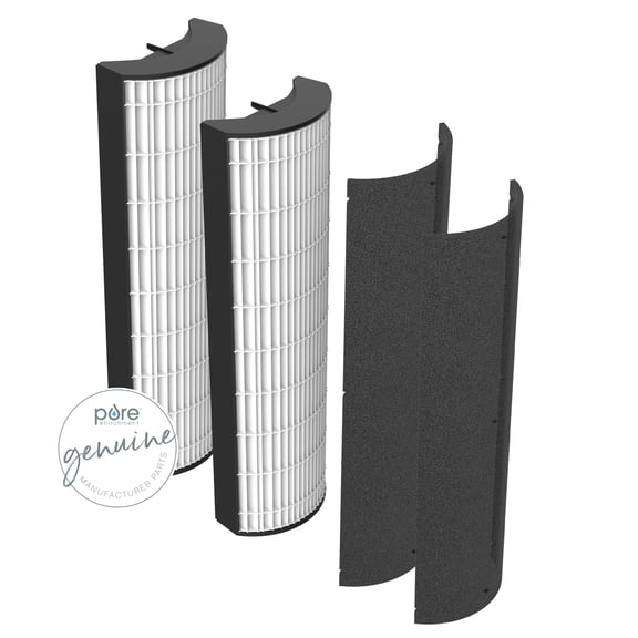Pure Enrichment Genuine 2-in-1 True HEPA Replacement Filter for the PureZone Elite 4-in-1 Air Purifier - 2 Pack (PEAIRTWR)