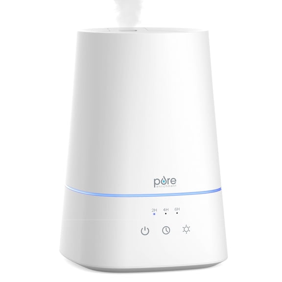 Pure Enrichment HUME Max - Easy Top-Fill Ultrasonic Cool Mist Humidifier, 3.7-L (1 Gallon) Water Tank, 3 Mist Settings, & Auto Shut-Off Timer - Ideal for Large Bedrooms, Nurseries & Dry Areas (White)