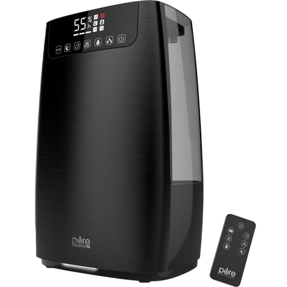 Pure Enrichment HumeXL Pro Warm and Cool Mist Humidifier - 5-Liter Water Tank, Humidity Sensor, Two 360-Degree Rotating Mist Nozzles, & Remote Control