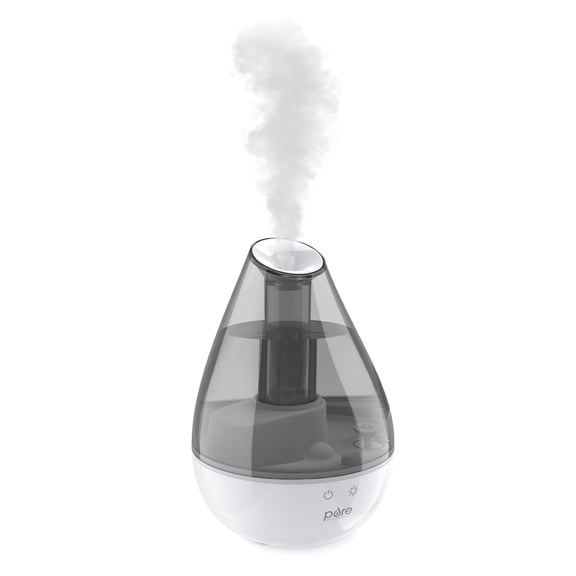 MistAire Drop - Ultrasonic Cool Mist Humidifier, 2 Mist Settings, 25 HR Run Time, 1.3 Liter Tank, Optional Night Light, Auto Shut-Off, Touch Button Control, & Whisper-Quiet Operation