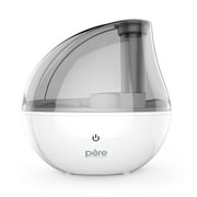 Pure Enrichment® MistAire™ Silver Ultrasonic Cool Mist Humidifier for Bedroom, Office, Nursery & Indoor Plants - Lasts Up to 25 Hours, Whisper-Quiet Operation, Optional Night Light, Auto Shut-Off