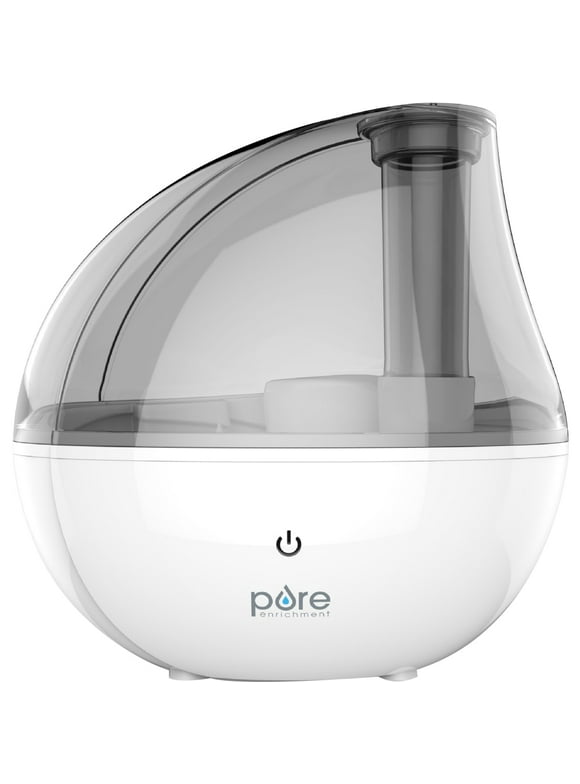 Pure Enrichment® MistAire™ Silver Ultrasonic Cool Mist Humidifier - Lasts Up to 25 Hours, Whisper-Quiet Overnight Operation, 360° Mist Nozzle, Easy-Fill Tank, & Auto Safety Shut-Off