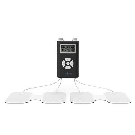 Pure Enrichment PurePulse Duo Dual Channel TENS & EMS Combo Muscle Stimulator - 14 Modes for Chronic Pain Relief, Adjustable Treatment Timer, Includes Reusable Electrode Pads, Storage Bag, & More
