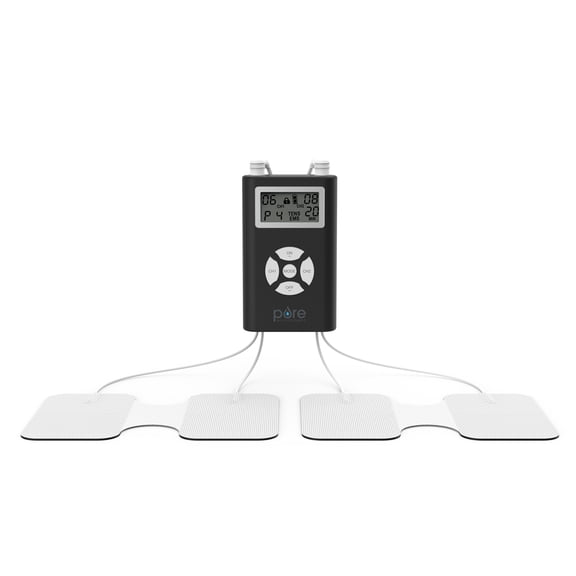 Pure Enrichment PurePulse Duo Dual Channel TENS & EMS Combo Muscle Stimulator - 14 Modes for Chronic Pain Relief, Adjustable Treatment Timer, Includes Reusable Electrode Pads, Storage Bag, & More