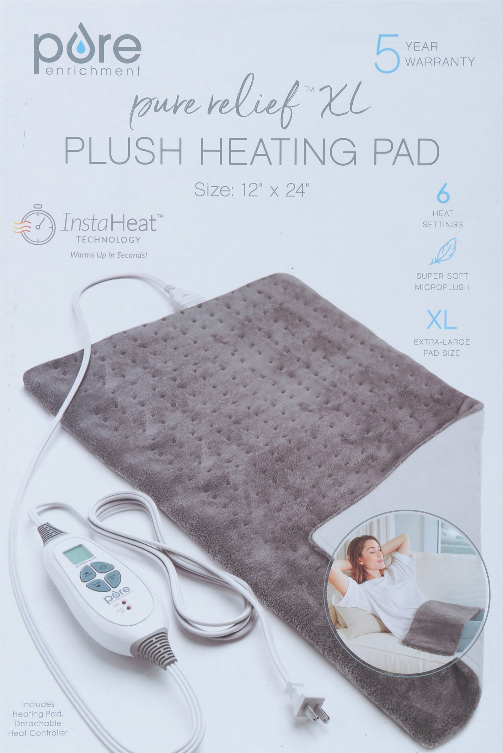 Pure Enrichment Pure Relief Plush Heating Pad XL 1 ea