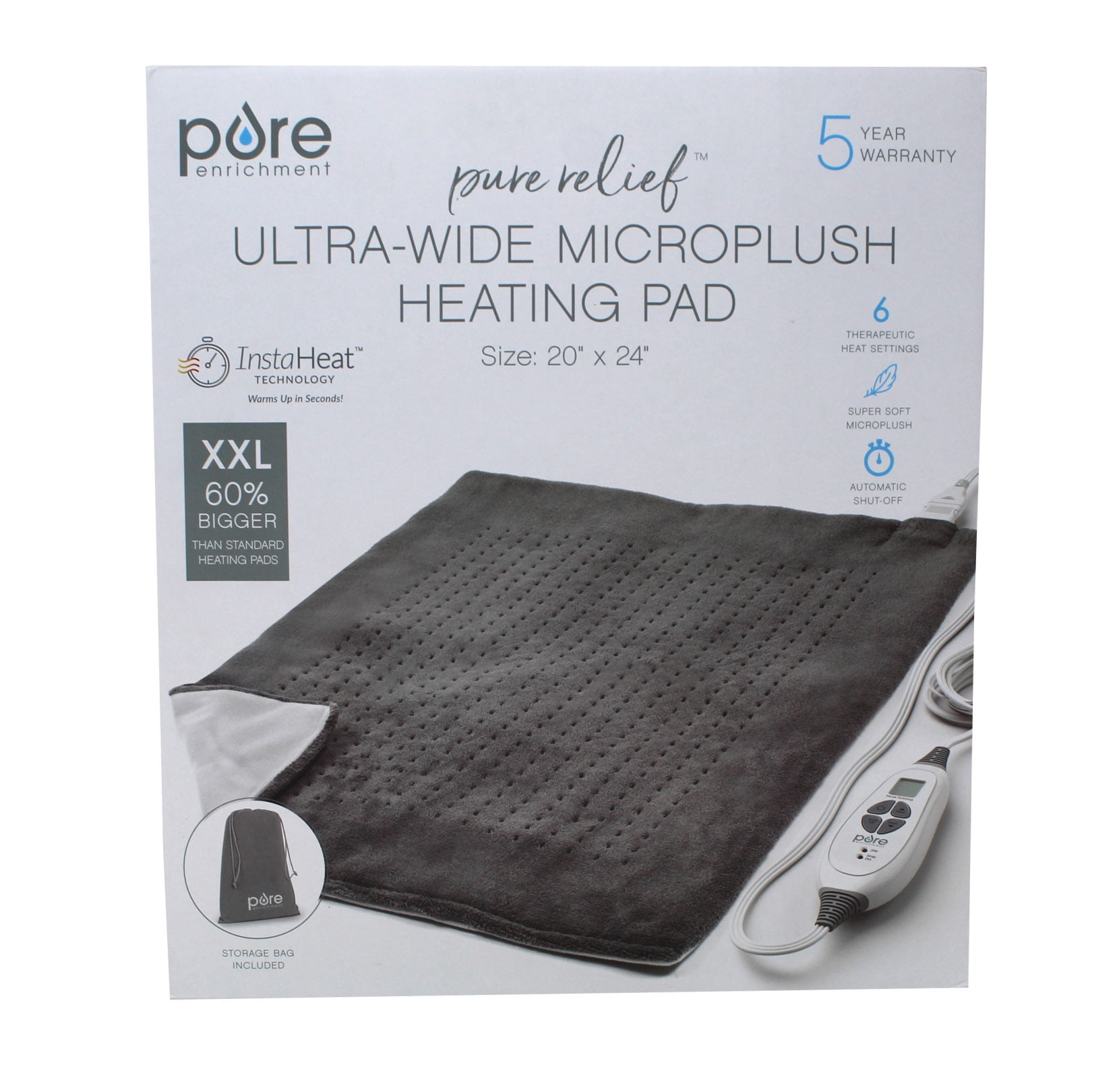Pure Enrichment PureRelief with 6 Heat Settings and Auto Shutoff XXL