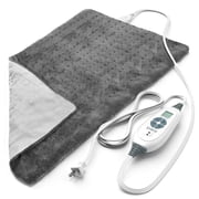 Pure Enrichment PureRelief XL Heating Pad - 12 x 24 Electric Heating Pad for Back Pain, 6 Heat Settings, Soft Machine Wash Fabric, Auto-Off & Moist Heat Charcoal Gray