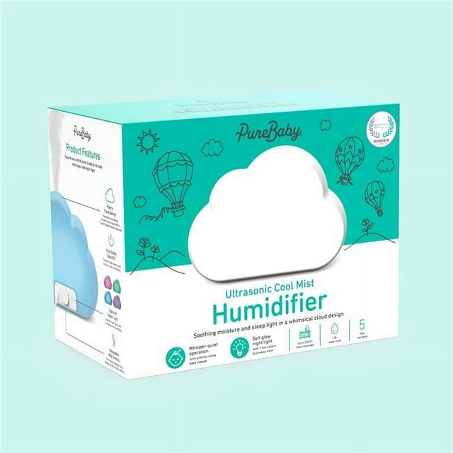 Pure Enrichment® PureBaby® Cloud Ultrasonic Cool Mist Humidifier - Whisper-Quiet Variable Mist for Up to 24 Hours, Color Changing Night Light, BPA-Free, Ideal for Baby Nursery & Kids Bedroom