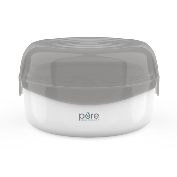 Pure Enrichment PureBaby Microwave Bottle Sterilizer - Fast and Easy Natural Steam Sterilizer, 8 Bottle Capacity, BPA Free - Ideal for Bottles, Pacifiers, Training Cups, and Breast Pump Parts