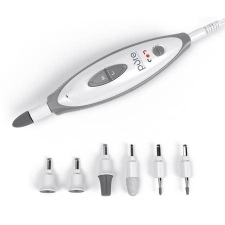 Pure Enrichment PureNails 10-Piece Professional Manicure and Pedicure Kit - Electric Nail Drill Set for Salon-Quality Grooming at Home - 7 Nail Drill Bits, 2 Speeds, LED Grooming Light and Storage Bag