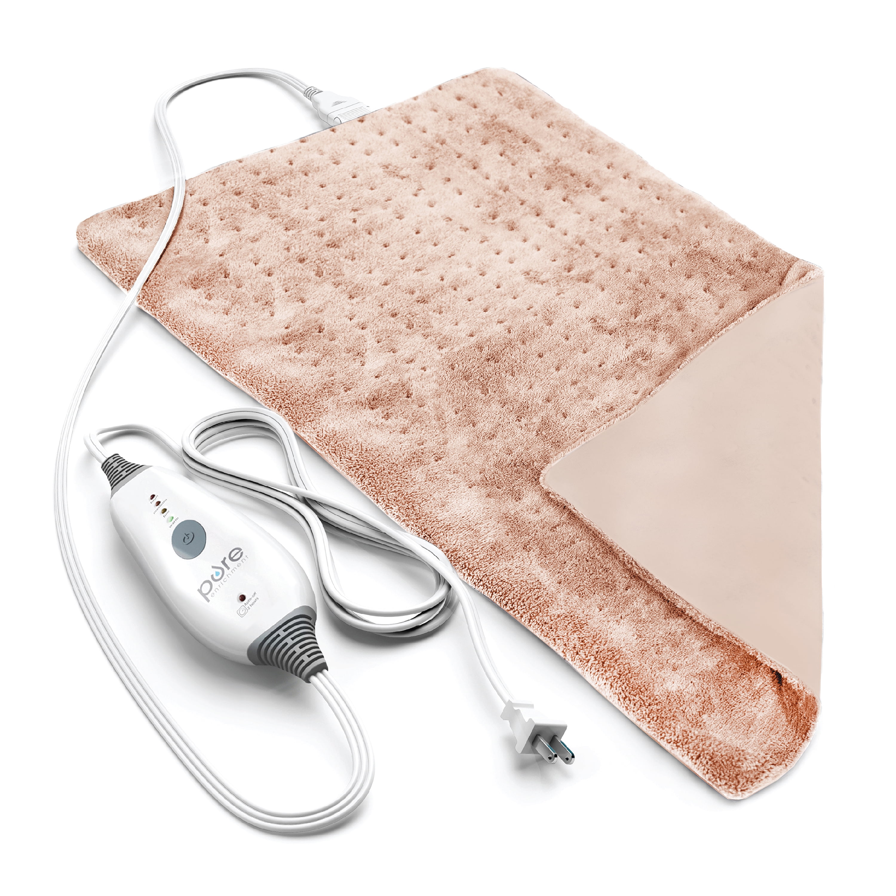 Mauve Microplush Full Body Heating Pad with InstaHeat Settings