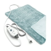 Pure Enrichment PureRelief Deluxe Heating Pad 12 x 24, Full Body Therapy Pad with 4 InstaHeat Settings, Soft Machine-Washable Microplush Fabric and 2-Hour Auto Safety Shut-Off Sea Glass