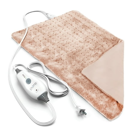 Pure Enrichment Deluxe Electric Heating Pad, Full Body Therapy, 4 InstaHeat Settings, Machine-Washable, 24x12"