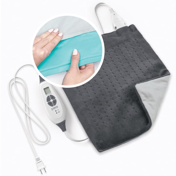 Pure Enrichment PureRelief Duo 2-in-1 Heating Pad with Removable XL Hot/Cold Gel Pack, Soft Microplush Pad Warms Up in Seconds, Ideal for Back Pain, and Muscle Aches in Legs & Shoulders